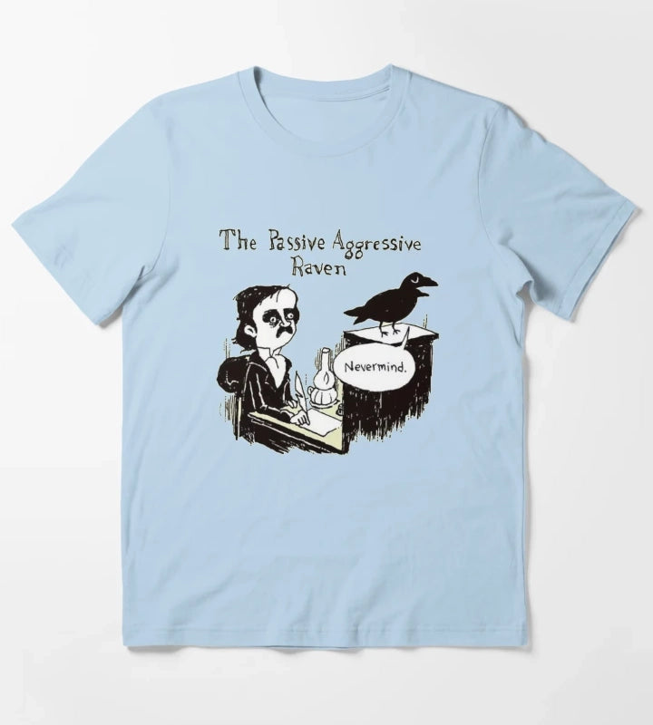 PASSIVE AGGRESSIVE RAVEN T-Shirt Sky Blue
