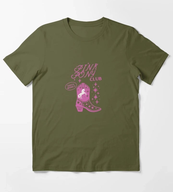 PINK PONY CLUB CHAPPELL T-Shirt Olive Green
