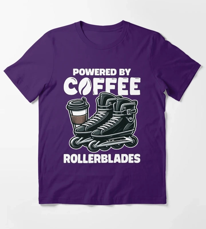 POWERED BY COFFEE AND ROLLERBLADES T-Shirt Purple