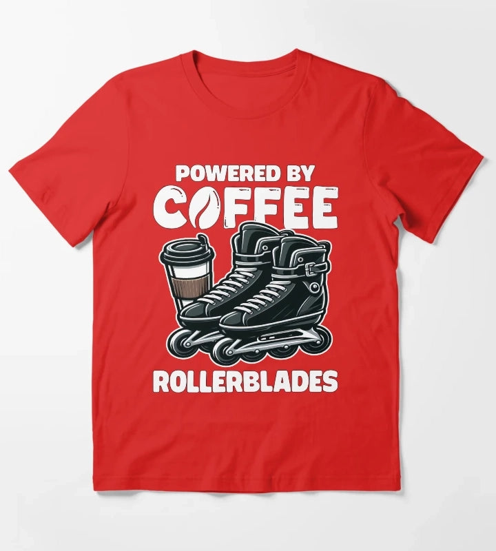 POWERED BY COFFEE AND ROLLERBLADES T-Shirt Red