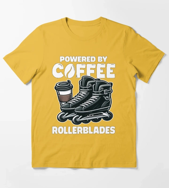POWERED BY COFFEE AND ROLLERBLADES T-Shirt Yellow