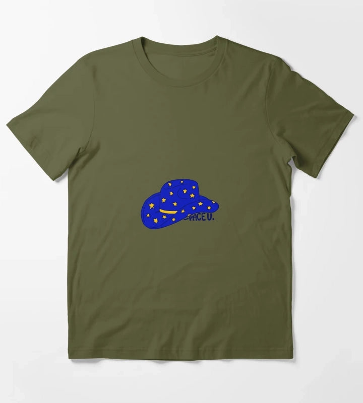 Pace University cowgirl hat T-Shirt Olive Green