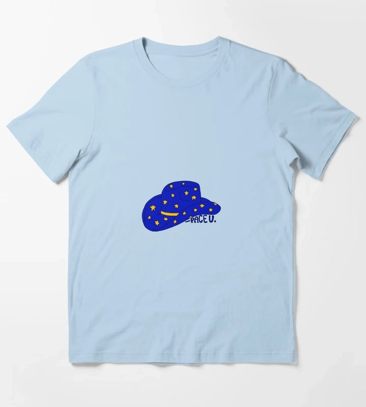 Pace University cowgirl hat T-Shirt Sky Blue