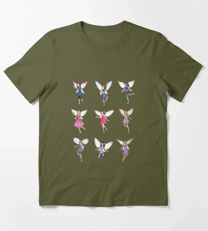 Pack of Rainbow Magic Fairies T-Shirt Olive Green
