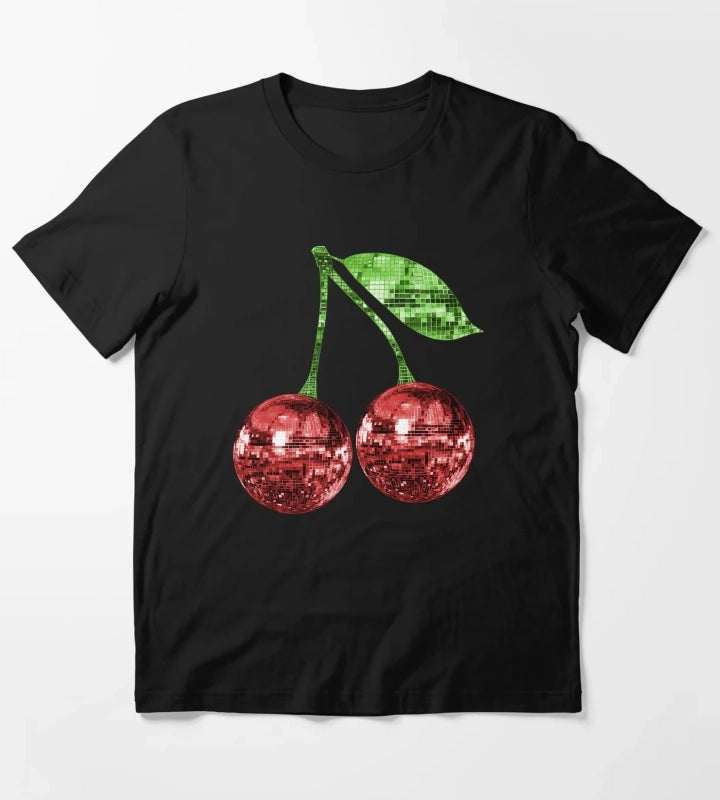 Pair of Disco Ball Red Cherries T-Shirt