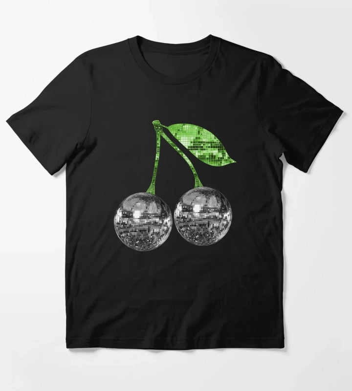 Pair of Silver Disco Ball Cherries T-Shirt