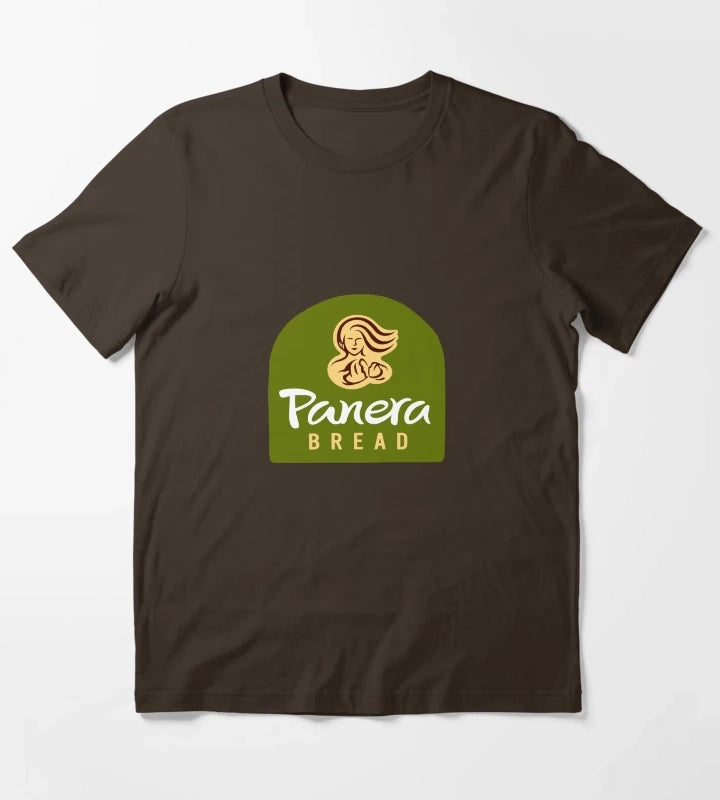 Panera Bread Bakery Cafe Green Logo T-Shirt Brown