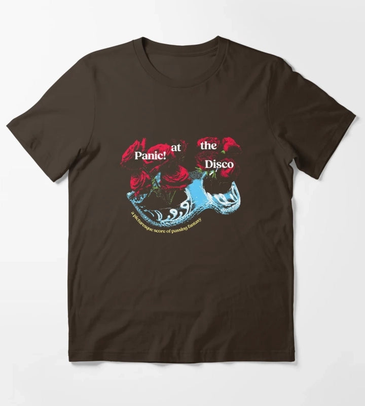 Panic At The Disco Rose Mask T-Shirt Brown