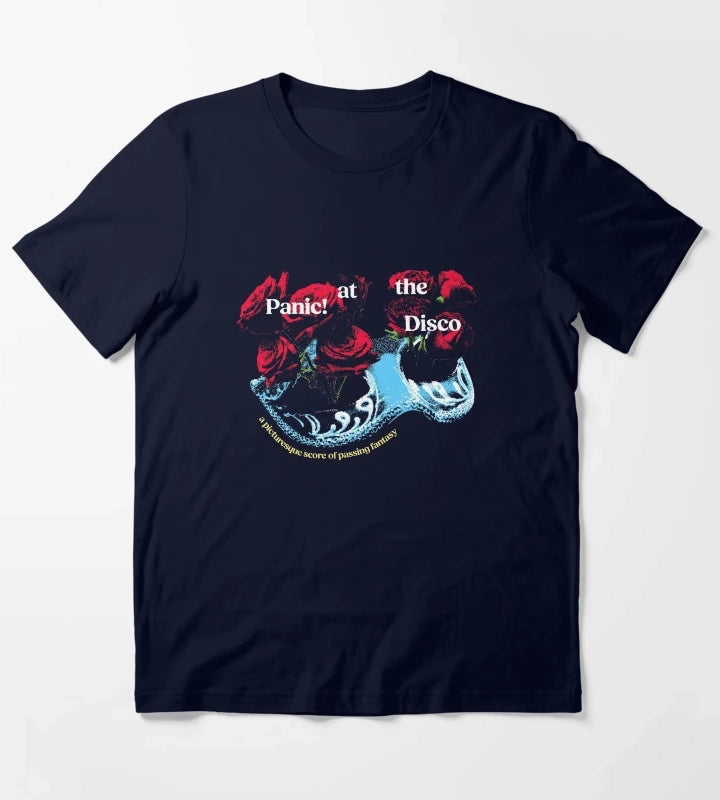 Panic At The Disco Rose Mask T-Shirt Navy