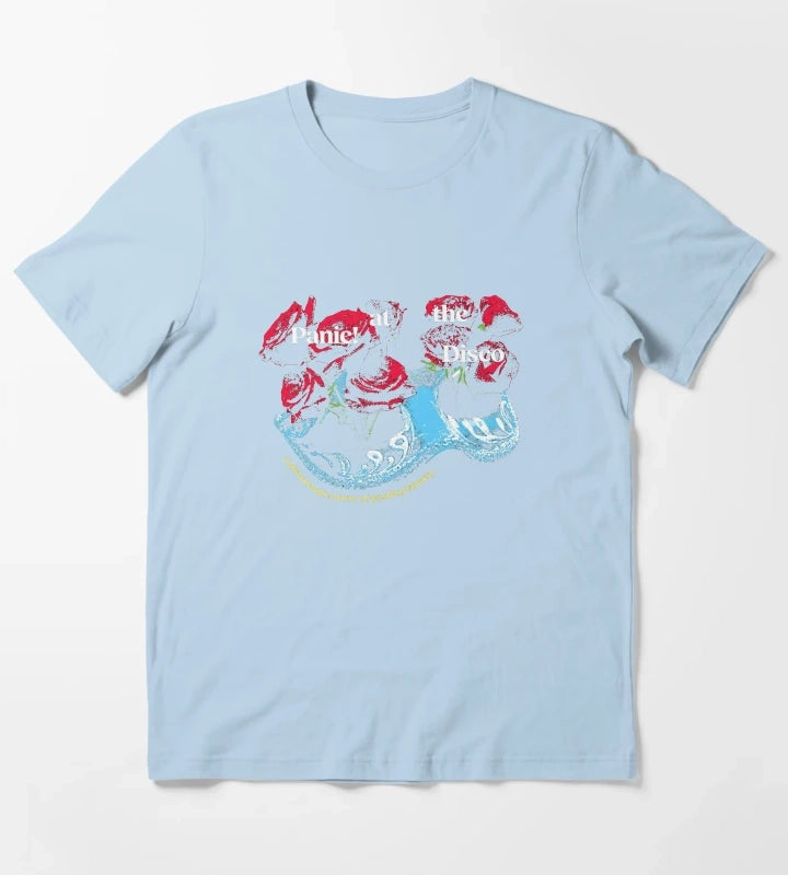 Panic At The Disco Rose Mask T-Shirt Sky Blue