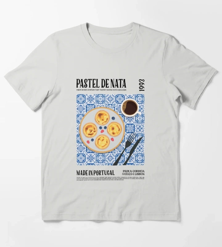 Pastel De Nata Wall Art T-Shirt Light Grey