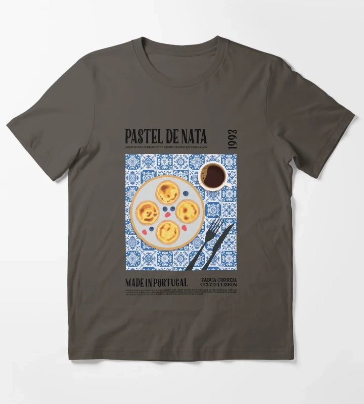 Pastel De Nata Wall Art T-Shirt Dark Grey