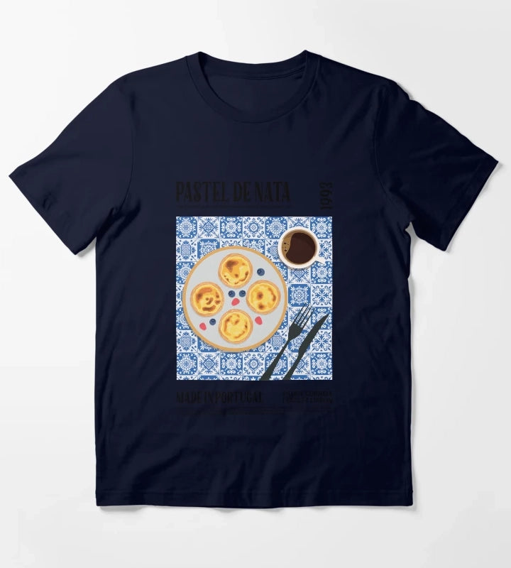 Pastel De Nata Wall Art T-Shirt Navy