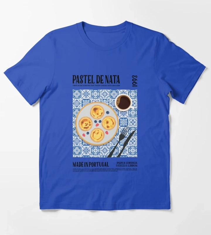 Pastel De Nata Wall Art T-Shirt Blue