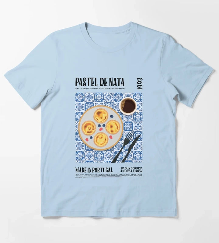 Pastel De Nata Wall Art T-Shirt Sky Blue