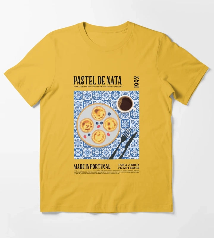 Pastel De Nata Wall Art T-Shirt Yellow