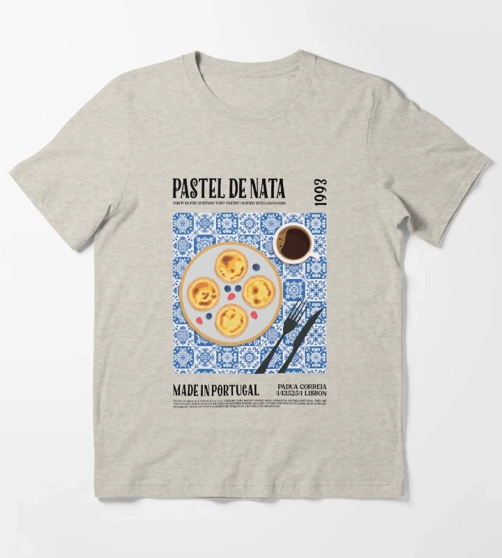 Pastel De Nata Wall Art T-Shirt Cream