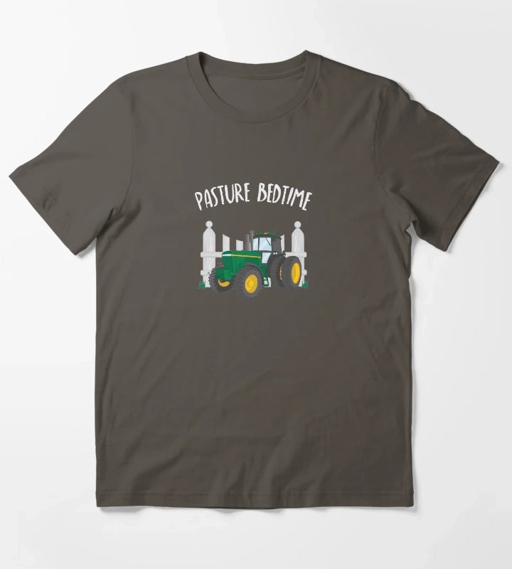Pasture Bedtime Funny Cute Farm Tractor Pajamas PJ T-Shirt Dark Grey