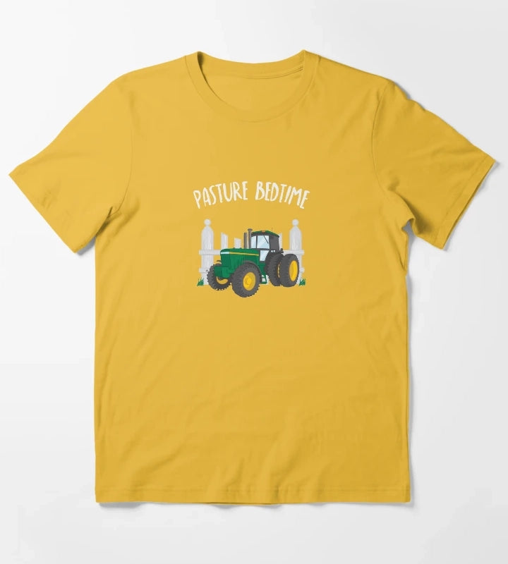 Pasture Bedtime Funny Cute Farm Tractor Pajamas PJ T-Shirt Yellow