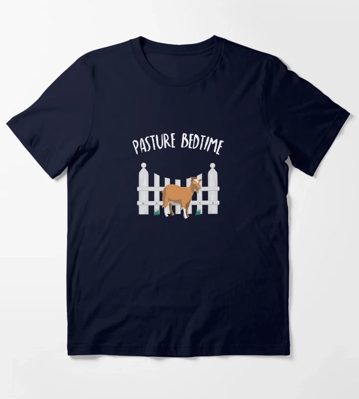 Pasture Bedtime Funny Cute Goat Pajamas PJ T-Shirt Navy