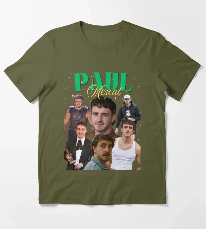 Paul Mescal Vintage TShirt T-Shirt Olive Green