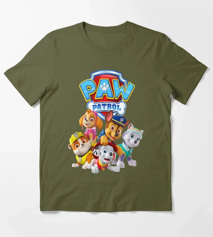 Paw Patrol Dog Heroes T-Shirt Olive Green