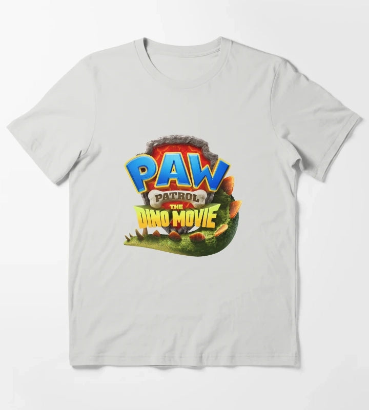 Paw Patrol The Dino Movie Adventure Logo T-Shirt Light Grey