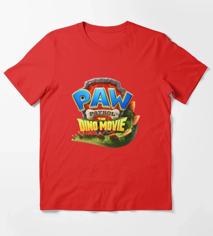 Paw Patrol The Dino Movie Adventure Logo T-Shirt Red