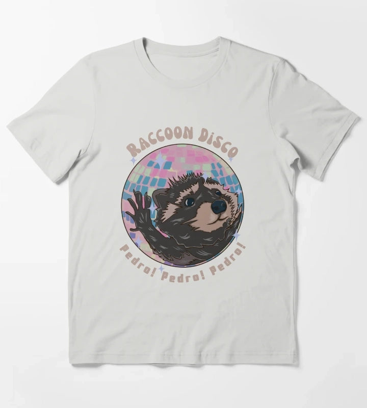 Pedro Raccoon Disco Pedro Pedro Pedro T-Shirt Light Grey