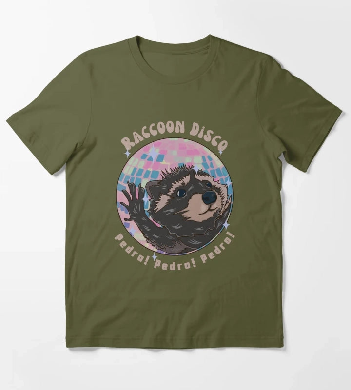 Pedro Raccoon Disco Pedro Pedro Pedro T-Shirt Olive Green