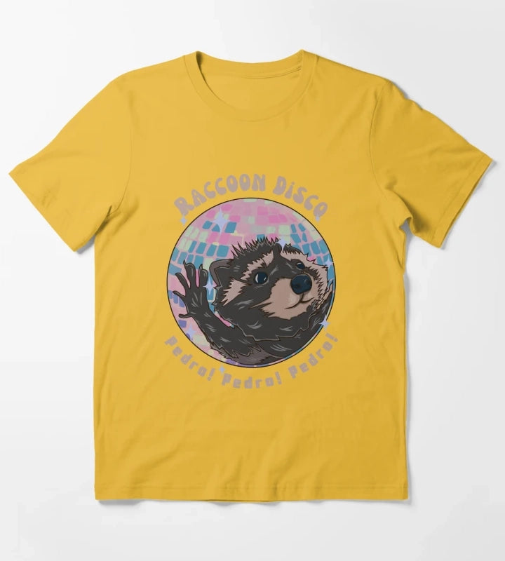 Pedro Raccoon Disco Pedro Pedro Pedro T-Shirt Yellow