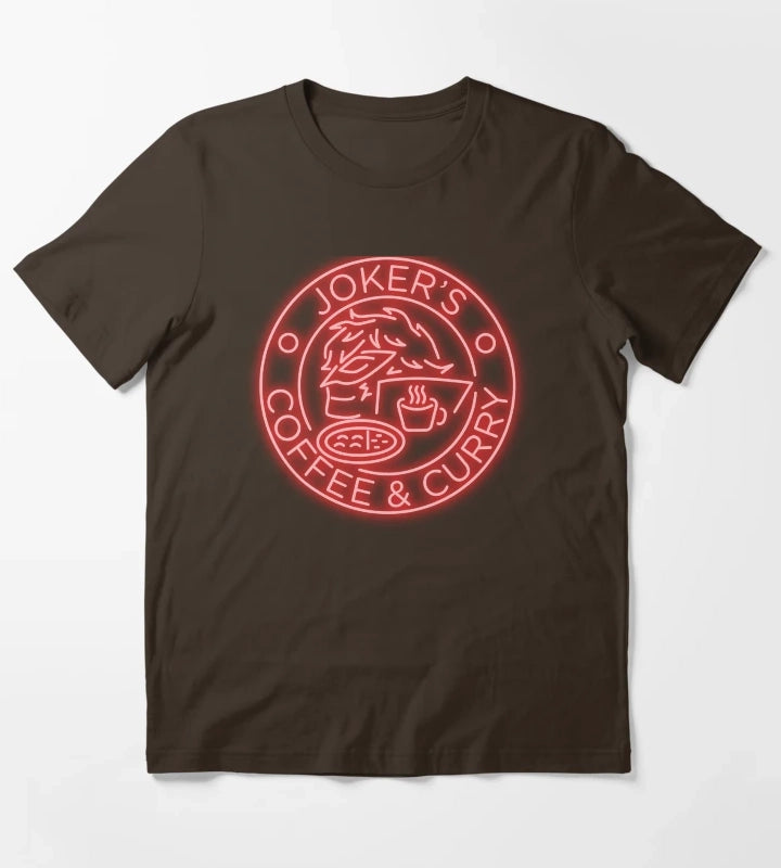 Persona 5 Jokers Coffee Curry Neon Ver T-Shirt Brown