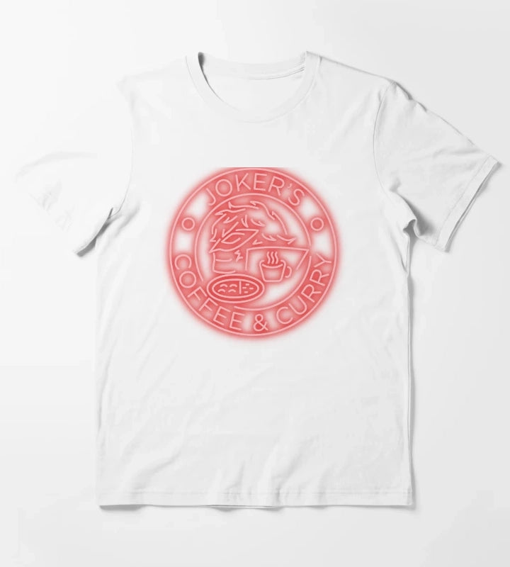 Persona 5 Jokers Coffee Curry Neon Ver T-Shirt White