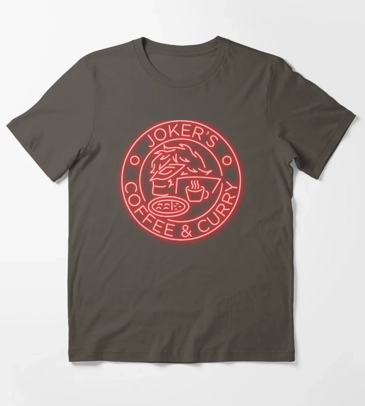 Persona 5 Jokers Coffee Curry Neon Ver T-Shirt Dark Grey
