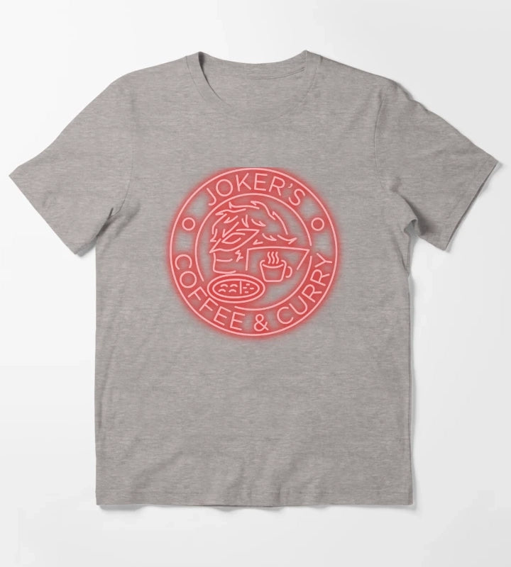 Persona 5 Jokers Coffee Curry Neon Ver T-Shirt Heather Grey