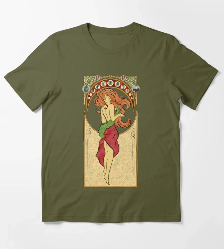 Pete n Pete Art Nouveau T-Shirt Olive Green