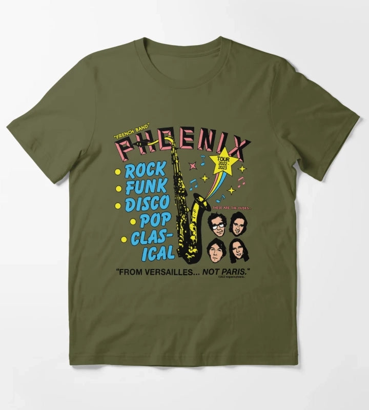Phoenix French Band T-Shirt Olive Green