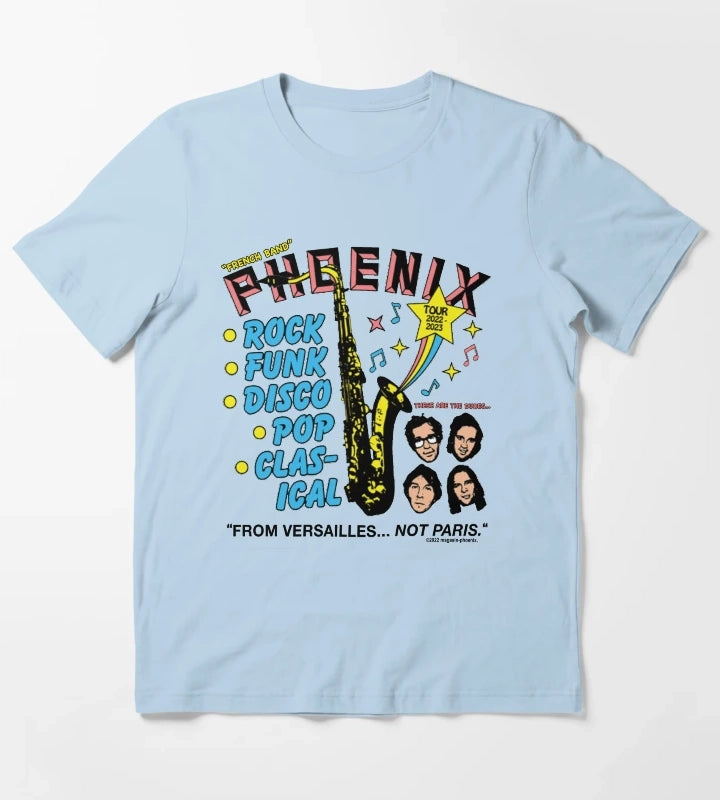 Phoenix French Band T-Shirt Sky Blue