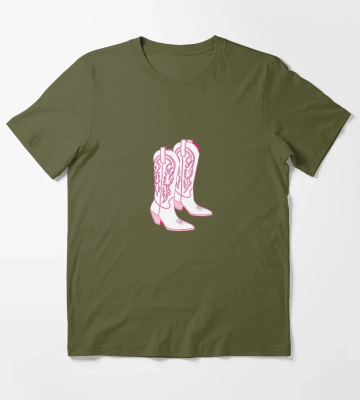 Pink Botas T-Shirt Olive Green