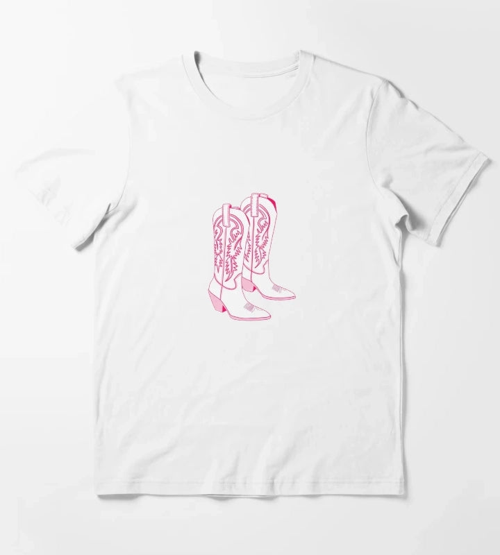 Pink Botas T-Shirt White