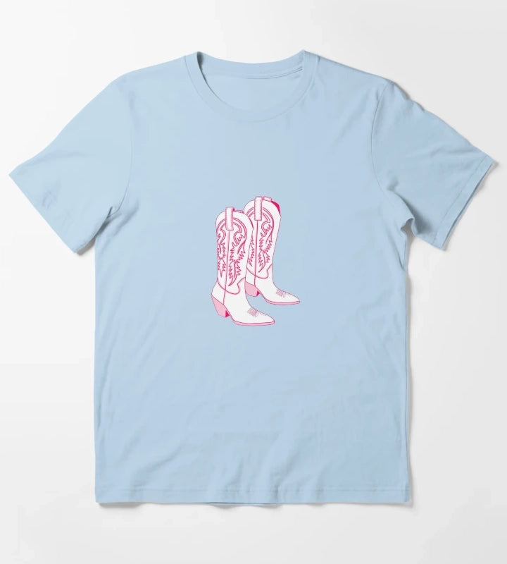 Pink Botas T-Shirt Sky Blue