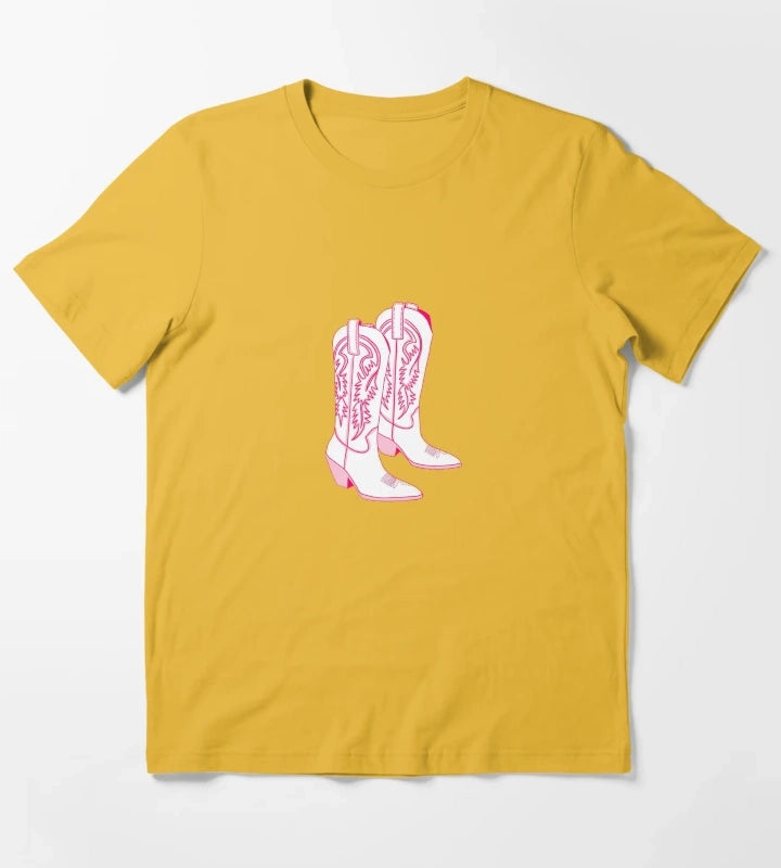 Pink Botas T-Shirt Yellow