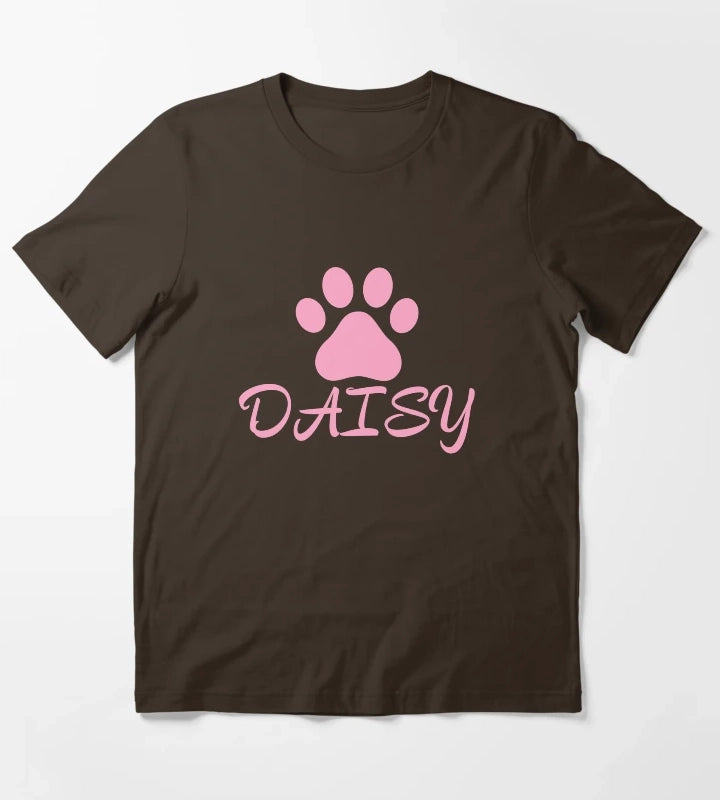 Pink Cat Paw Daisy T-Shirt Brown