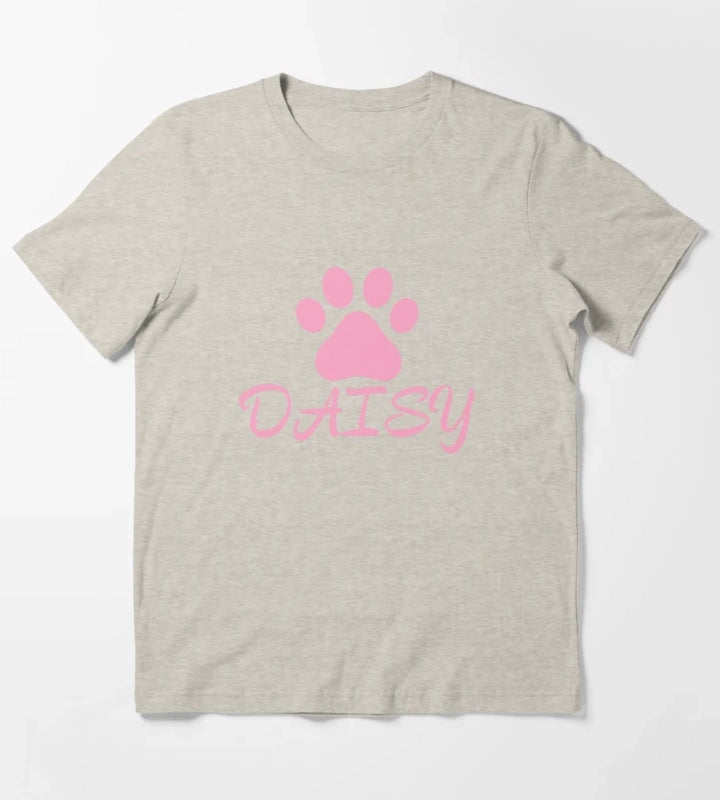 Pink Cat Paw Daisy T-Shirt Cream