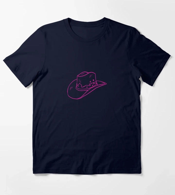 Pink Cowgirl Hat T-Shirt Navy