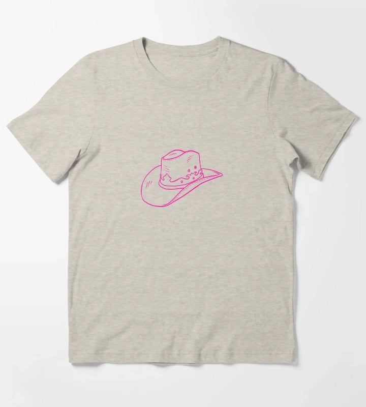Pink Cowgirl Hat T-Shirt Cream