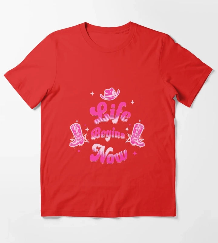 Pink Cowgirl Western Birthday T-Shirt Red
