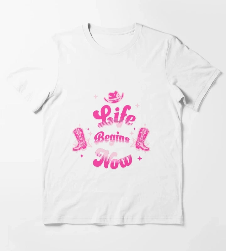 Pink Cowgirl Western Birthday T-Shirt White