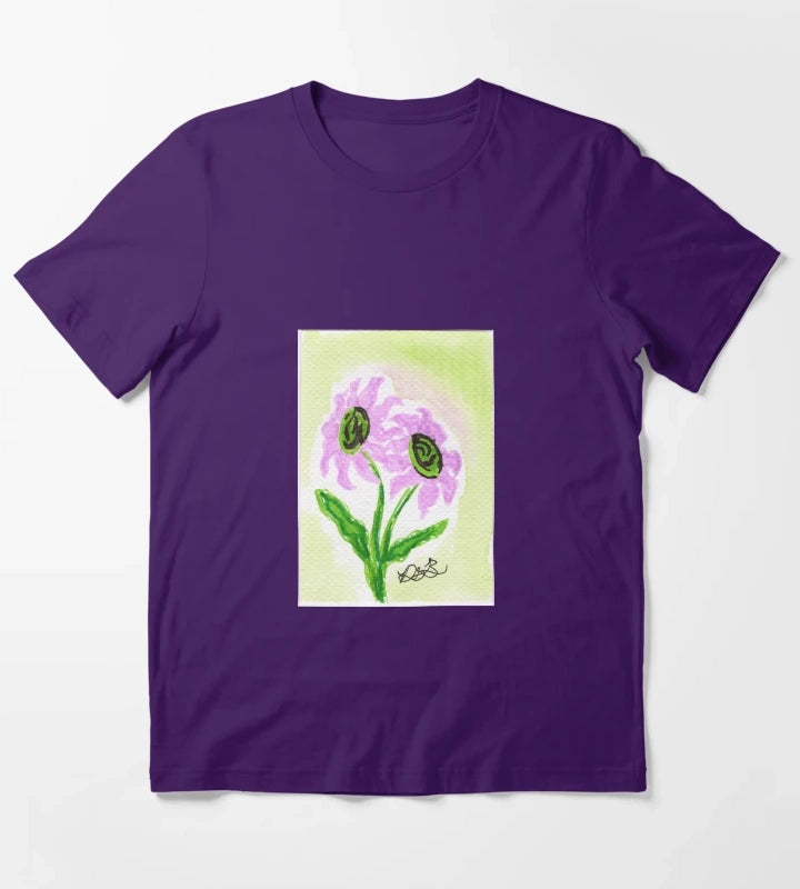 Pink Daisies T-Shirt Purple