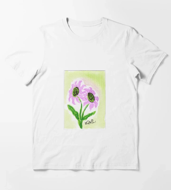 Pink Daisies T-Shirt White